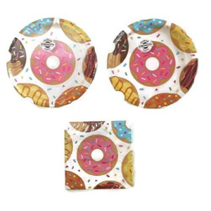 Donut Time Party Plates (16) Napkins (16) Party Bundle