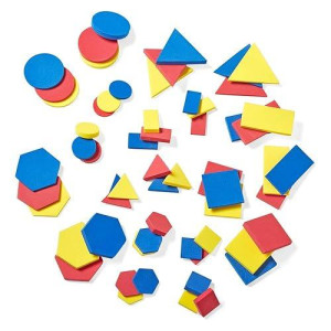 Hand2Mind Foam Attribute Blocks Student Kit, Geometry Set, Preschool Learning, Manipulatives For Preschool, Montessori Math, Shapes For Toddlers, Home Schooling Materials Pre-K (Set Of 60 Blocks)