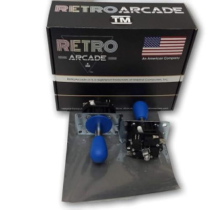 Retroarcade.Us Mag-Stik-Plus Arcade Joystick Player Switchable From 4 To 8 Way From The Top Of The Panel (Blue)