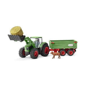 Schleich Farm World, Tractor Toy For Boys And Girls With Trailer And Farm Toys 8-Piece Set