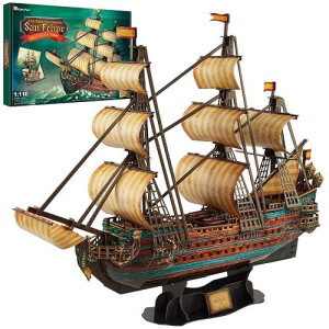 Cubicfun The San Felipe Model Ship Kits 3D Puzzle 25.6 For Adults And Teens, Stress Relief Hobby Cool Decoration Birthday Gift For Men 248 Pieces