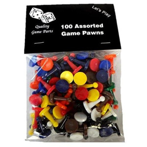 Discount Learning Supplies 1000 Assorted Game Pawns - 10 Colors - 100 Of Each Color