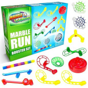 Marble Genius Marble Run Booster Set - 20 Pieces Total (Marbles Not Included), Construction Building Blocks Toys For Ages 3 And Above, With Instruction App Access, Add-On Set, Primary
