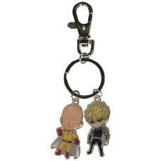 One Punch Man - Sd Saitama & Genos Metal Keychain Anime Keychain