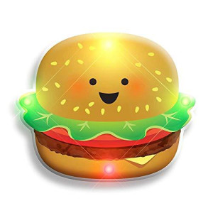 Led Happy Hamburger Flashing Body Light Lapel Pins By Blinkee