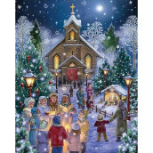 Vermont Christmas Company Midnight Mass Jigsaw Puzzle 1000 Piece 30"X24" - Puzzle For Adults - Fully Interlocking Pieces - Unique, Randomly Shaped Pieces