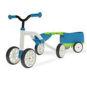Chillafish Quadie+Trailie: Stable 4-Wheeler Ride-On With Trailer For Kids Ages 1-3 Years, 3 Seat Positions, �Grow-With-Me� Ride-On With Cookie Storage In The Seat And Silent Non-Marking Wheels, Blue