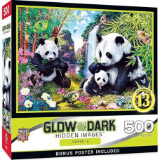 Masterpieces 500 Piece Glow In The Dark Jigsaw Puzzle For Adults, Family, Or Youth- Shangri La - 15"X21"