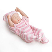 Tcbunny Reborn Newborn Baby Realike Doll Handmade Lifelike Silicone Vinyl Weighted Alive Doll For Toddler Gifts 10" (Rbb-0127-00)