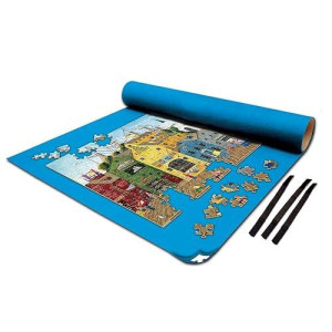Masterpieces Accessories - Jigsaw Puzzle Roll-Up Mat & Stow Box, 42" X 24", Fits 1500 Pieces