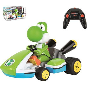Carrera Rc 162108 Official Licensed Mario Kart Yoshi Race Kart 1:16 Scale 2.4 Ghz Splash Proof Remote Control Car Vehicle With Sound And Body Tilting Action - Rechargeable Battery - Kid Toys