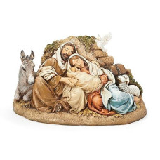 Restful Holy Family 9.5 Inch Resin Nativity Figurine