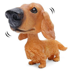 Cogeek Bobble Head Dogs Bobbing Heads Car Dash Puppy Car Decoration (Dachshund)