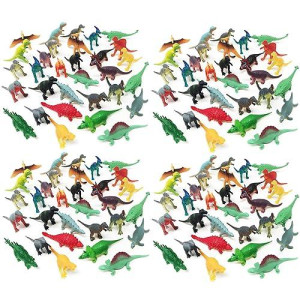 Boley 150 Pack Miniature Dinosaur Toy Set - Colorful Mini Plastic Dinosaur Figure Variety Pack - Perfect For Party Packs, Party Favors, Cake Toppers, And Stocking Stuffers!