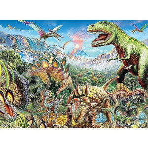 Ceaco - Dino Glow - Glow In The Dark - Dino Party - 100 Piece Jigsaw Puzzle