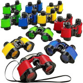 Kicko Pack Of 12 Binoculars Toy For Kids - 3.5"X5" Kids Binoculars For Bird Watching And Jungle Pretend Play - Forest Guard Costume - Safari Party Favors And Educational Adventure Gifts For Children