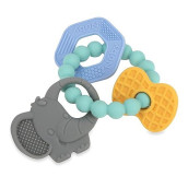 Nuby Chewy Charms Key Silicone Teether, Neutral, 1 Count (Pack Of 1)