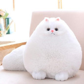 Winsterch Cat Stuffed Animal Toys,Kids Plush Cat Teddy Soft Toy Birthday Gifts for Boys and Girls,Fat White Plush Stuffed Cat Animal (White, 12 Inches)