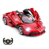 Rastar Rc Car | 1/14 Scale Ferrari Laferrari Radio Remote Control R/C Toy Car Model Vehicle For Boys Kids, Red