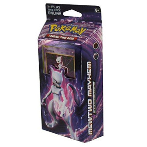 Pokmon Xy Evolutions - Mewtwo Mayhem Theme Deck | Full Ready To Play Deck Of 60 Cards | Includes Cracked Ice Holofoil Version Of Mewtwo Plus Deck Case, Chansey Metallic Coin & More