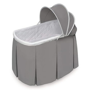 Badger Basket Toy Doll Bed With Rocking Base And Storage Basket For 20 Inch Dolls - White/Gray