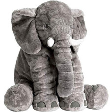 Sooften Stuffed Elephant Plush Toy 24 Inch/60Cm Gray