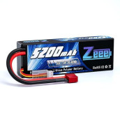 Zeee 2S 5200Mah Lipo Battery 7.4V 50C Hard Case With Deans T Plug For Rc Truck Rc Truggy Rc Heli Airplane Drone Fpv Racing (1 Pack)