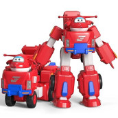 Super Wings Jett 7" Tall Superwings Jett Robot Suit And 2