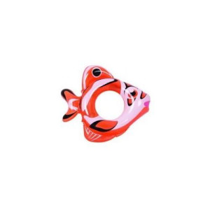 Inflatable Orange And Pink Fish Children'S Swimming Pool Swim Ring Inner Tube Float, 34-Inch