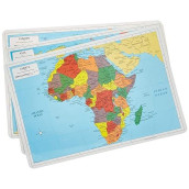 Painless Learning Educational Placemats Europe Asia And Africa Maps Set Non Slip Washable