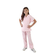 Natural Uniforms Childrens Scrub Set-Soft Touch-Role Play Costume Set (Pink, 12/14)
