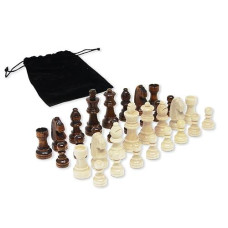 Da Vinci Staunton Wood Chess Pieces 32 Chessmen And Storage Bag (2.5 Inch King)