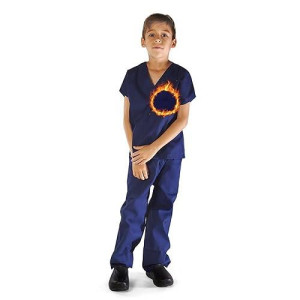 M&M Scrubs Super Soft Children Scrub Set Kids Dress Up (4, True Navy Blue)