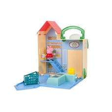 Peppa Pig Little Grocery Store Playset, 3 Pieces - Includes Foldable Grocery Store Case, Peppa Figure & Shopping Cart - Toy Gift For Kids - Ages 2+