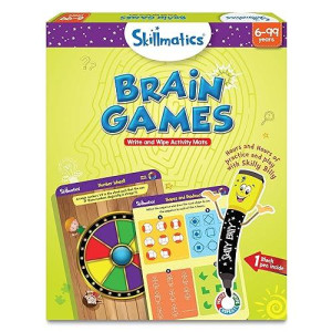 Skillmatics Educational Game - Brain Games, Reusable Activity Mats With Dry-Erase Marker, Gifts, Travel Toy For Kids Ages 6, 7, 8, 9 And Up