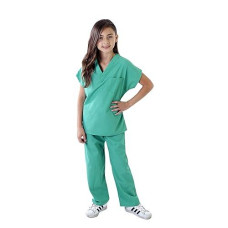 Natural Uniforms Childrens Scrub Set-Soft Touch-Role Play Costume Set (Surgical Green, 2/3)