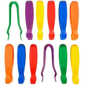 edxeducation Jumbo Tweezers - Set of 12 - For Ages 18m+ - 6 Colors - Plastic Toddler and Pre-School Tweezers - Develop Strength and Coordination for Children with Special Needs
