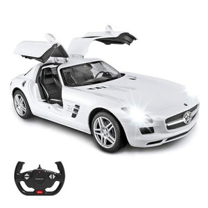 Rastar Benz Remote Control Car |1:14 Rc Mercedes Benz Sls Amg Model Car Toy Car For Kids, Open Doors By Manual - White 2.4Ghz
