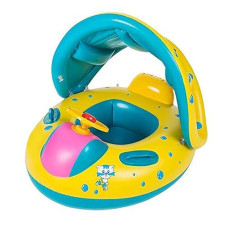 Wishliker Inflatable Baby Toddler Pool Float Swimming Ring With Sun Canopy For The Age 6-36 Months