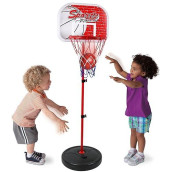 Basketball Hoop For Kids Toy Set | Adjustable Height Stand 2-4 Ft | Indoor & Outdoor Play For Toddler Boy & Girl