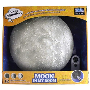 Uncle Milton Moon In My Room - 12 Light-Up Lunar Phases, Remote Control Or Automatic, Stem Toy, Great Gift For Boys & Girls Ages 6+