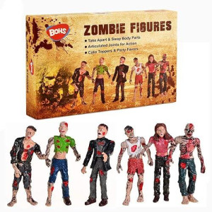 Bohs Zombie Action Figures Gift Package - Scary Toys For Boys And Girls - 4 Inches - Pack Of 6