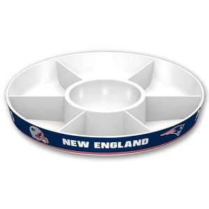 Fremont Die Nfl New England Patriots Party Platter, 14.5" Diameter, 14.5" Diameter, White/Team Colors
