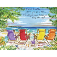 Heritage Puzzle Front Row Seats - 550 Piece Jigsaw Puzzle Size 24" X18" By Donna Elias - Beach Puzzles For Adults - Coastal Theme Beach Puzzle - Suitable For Framing - Made In U.S.A.