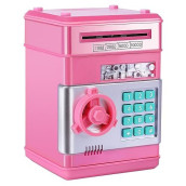 Gudoqi Password Piggy Bank, Digital Electronic Money Bank, Mini Atm Cash Coin Saving Can Toys, Birthday For Kids, Pink