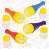 Mini Blizzard Bubble Blower Set By Artcreativity - Set Of 4 Bubble Blasters With 4 Bottles Of Bubble Mixture - Vibrant Assortment Of Color - Non-Toxic Plastic - Fun Summer Toys For Boys And Girls