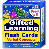 Testingmom.Com Gifted Learning Flash Cards - Verbal Concepts For Pre-K - Kindergarten - Educational Toy For Cogat Test, Iowa Test, Olsat, Nyc Gifted And Talented, Wppsi