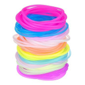 Hotop Multicolor Silicone Jelly Bracelets Hair Ties For Girls Women, 100 Pieces Random Color (Non Luminescent)