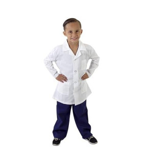 Super Soft Children Scrub Set And Lab Coat Combo Kids Doctor Dress Up (5/6, Pink Set And White Lab Coat)