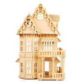 NWFashion childrens 17 Wooden 6 Rooms DIY Kits 3D Puzzle for christmas Party Halloween House (gothic)
